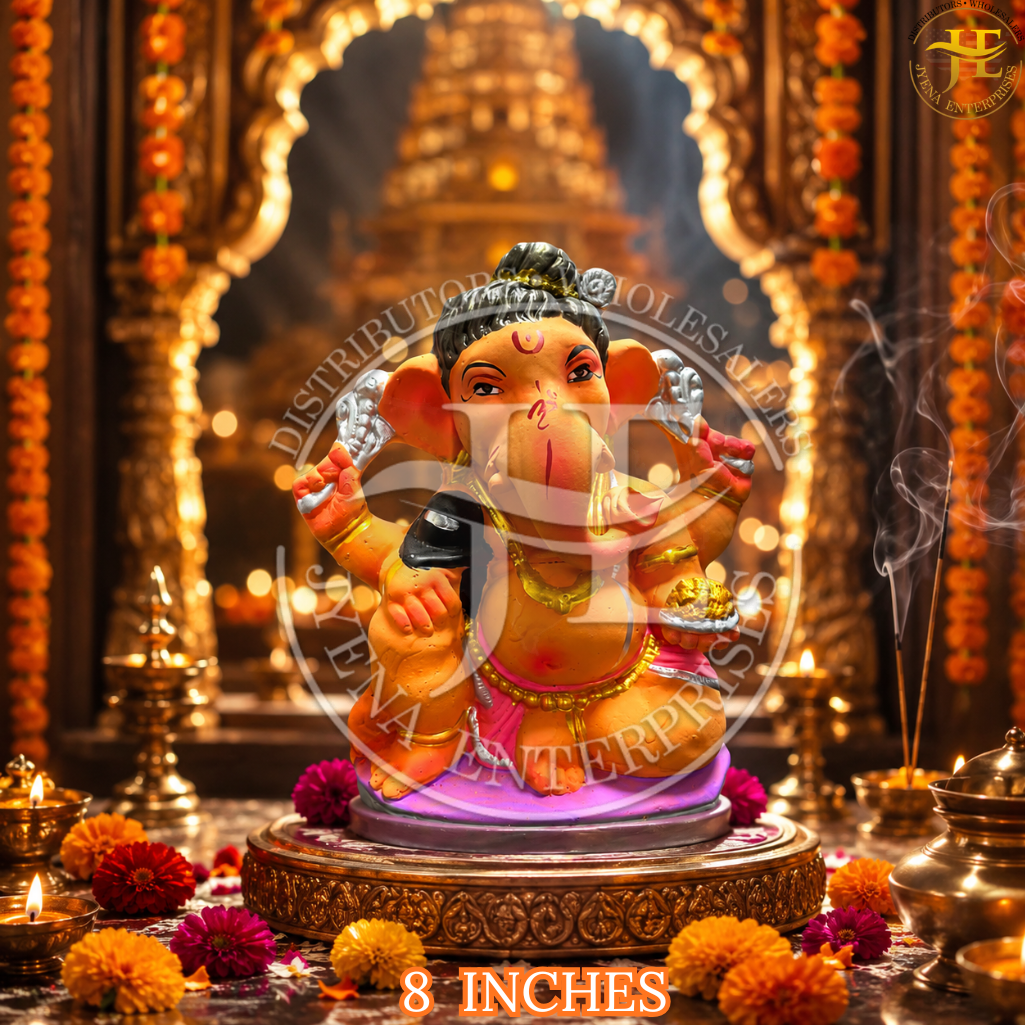 CLAY GANESH STATUE 8 INCHES - Image 2