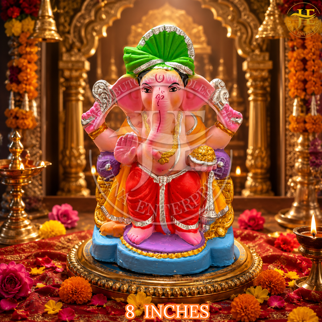 CLAY GANESH STATUE 8 INCHES - Image 3