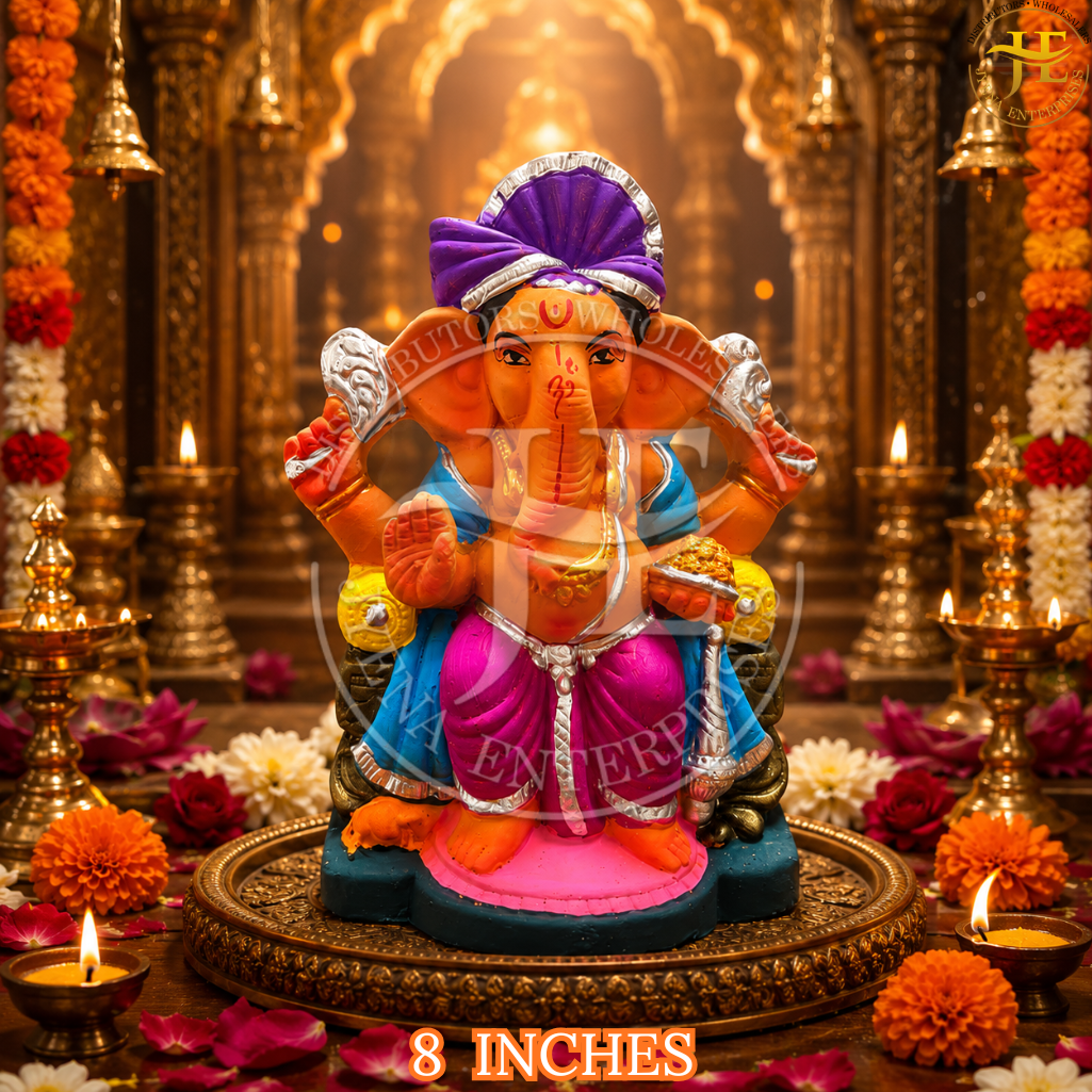CLAY GANESH STATUE 8 INCHES - Image 5