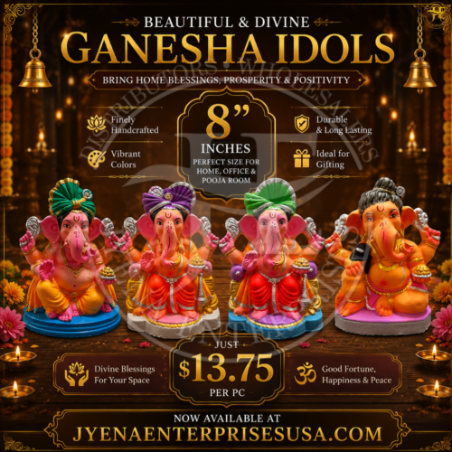 CLAY GANESH STATUE  8 INCHES